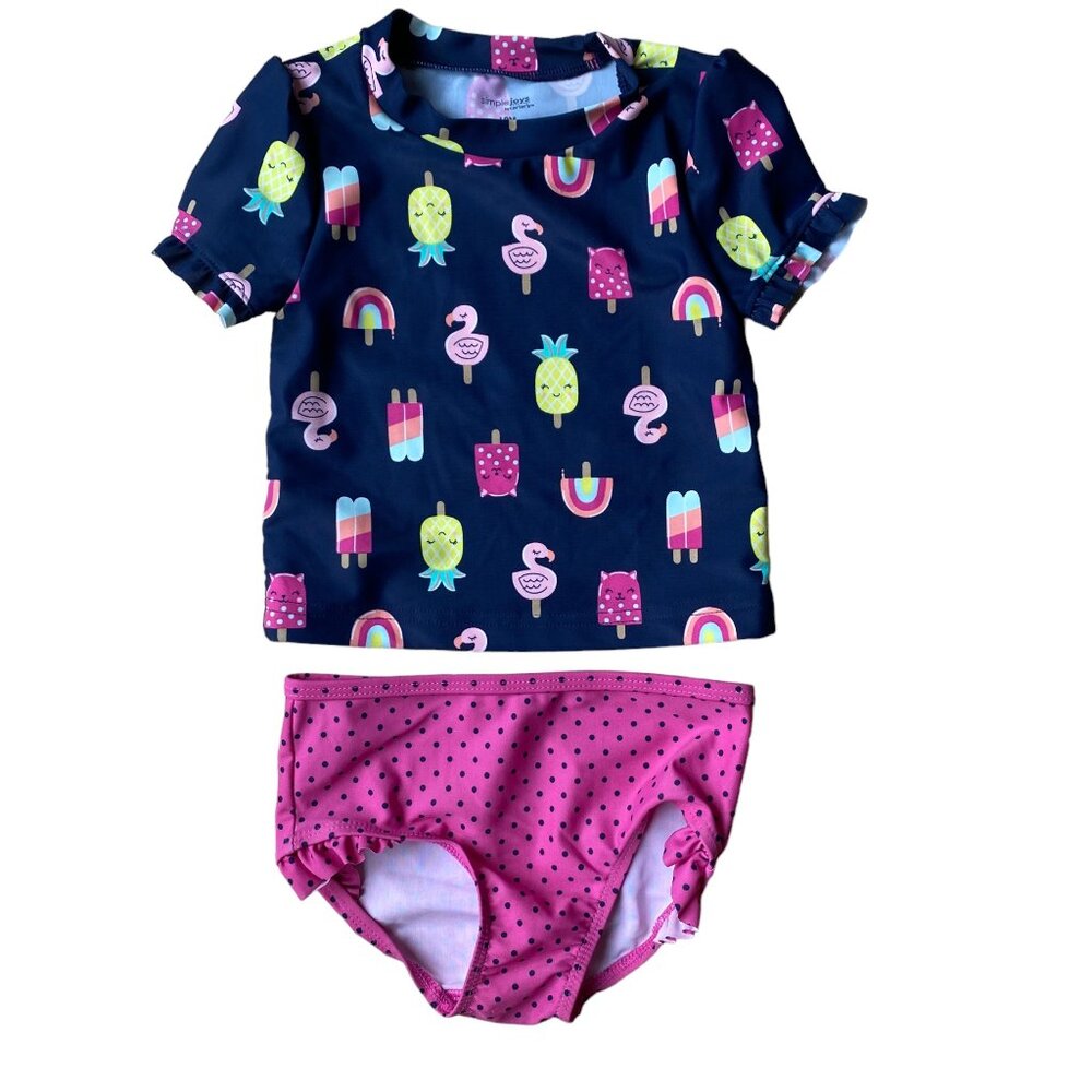 Carters Simple Joys Baby Swim Rash Guard Bloomers Set Beachy Novelty Sz 18M